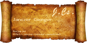 Janczer Csongor névjegykártya
