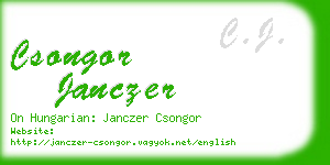 csongor janczer business card